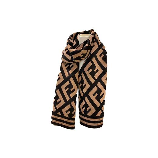 优选丨【礼盒礼袋】FENDI芬迪FF图案印花围巾 香港直邮 商品图8