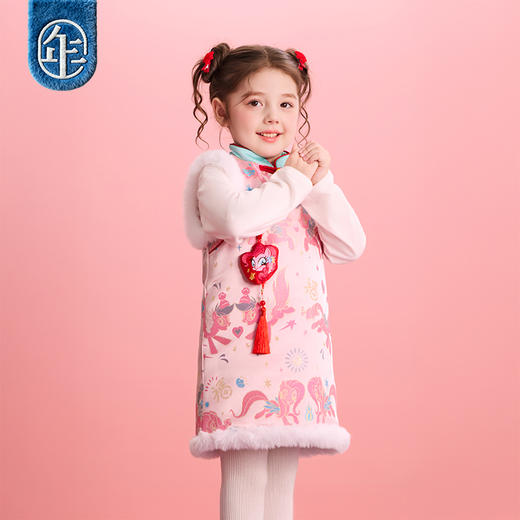 【云优选】小马宝莉联名年衣童装背心旗袍裙冬季新款小马宝莉新年提花旗袍 商品图4