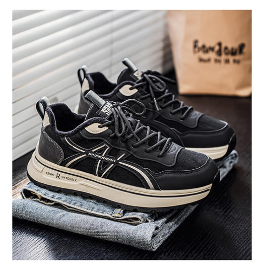 【HF】无忧购 冬季加绒加厚保暖百搭休闲鞋男厚底运动老爹鞋 K605（截单后3-5天发货） 商品图6