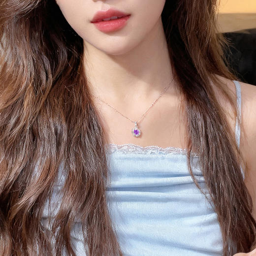 Winy 足银999星芒萦紫项链配证书送女朋友/老婆/闺蜜生日节日礼物 商品图7