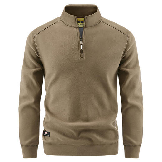 高端德绒卫衣男士秋季新款半拉链立领加绒加厚抓绒衣男款卫衣 商品图4