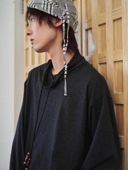 共和GongheRepub/GH24037/「黑胡椒」高领花纱宽松长袖T恤 商品图3