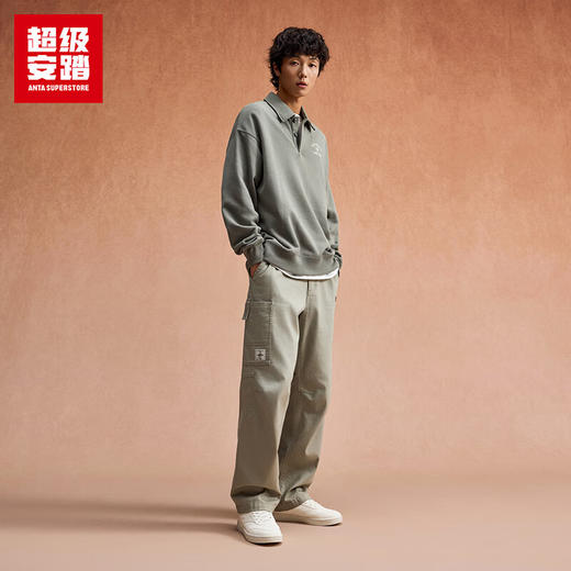 超级安踏男子复古学院风POLO领卫衣秋运动休闲长袖上衣152548702U 商品图1