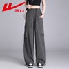回力灰色工装裤女2025夏季新款薄款阔腿裤百搭休闲显瘦直筒冰丝裤 商品缩略图4