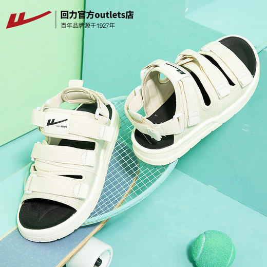 回力女鞋凉鞋夏季2025新款鞋子黑色运动沙滩平底女士凉拖可外穿女 商品图2