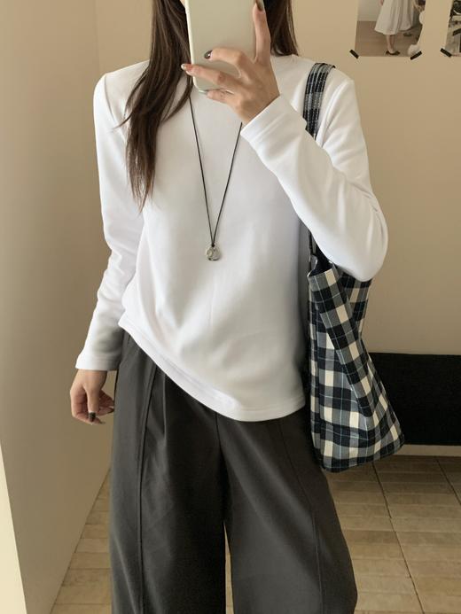 【多妈团购 加绒小白T两件装2309】重磅双层螺纹领口加固，反复穿脱不会松垮卷边，堪比轻薄保暖内衣-连横 商品图1