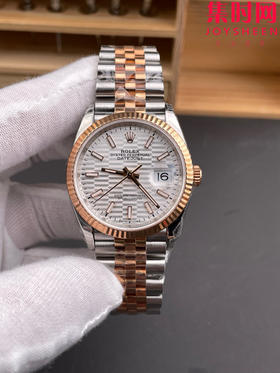 劳力士 VS日志36系列 间金款格子纹36mm 男士腕表 3235机 五珠带 表径36mm 小手腕福音