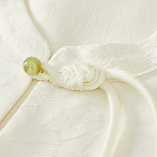 【内购】【免搭配】优雅通勤国风立领缎感提花衬衫&竹叶提花半身裙-151Z80310Z 商品图2