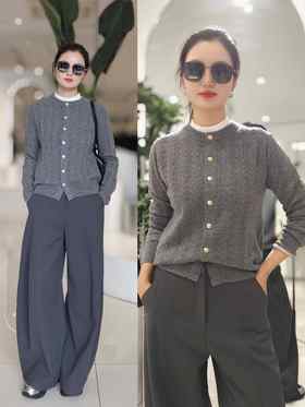 588276羊毛金扣圆领开衫