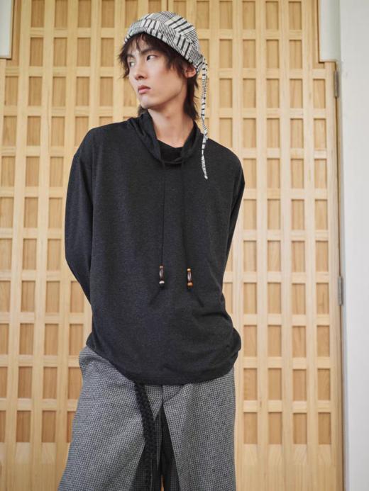 共和GongheRepub/GH24037/「黑胡椒」高领花纱宽松长袖T恤 商品图4