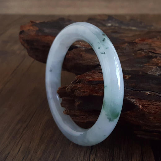 【天然正品】天然圆条细腻飘蓝花浅紫糯种56.5号翡翠手镯190425AH35 商品图6