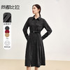 【内购】优雅通勤收腰放摆垂感衬衫裙显瘦压褶配腰带弹力长袖轻磨毛连衣裙-153LA3593X 商品缩略图0