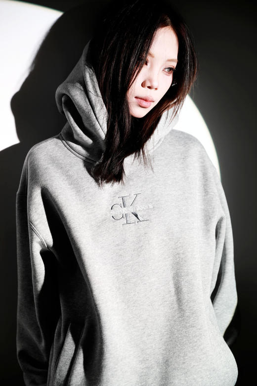 美式刺绣卫衣一枚。重工刺绣工艺元祖灰字母加绒连帽卫衣A122266 商品图7