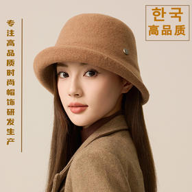 秋冬季英伦复古时尚羊毛渔夫帽，旅游卷边毛毡盆帽JC3239