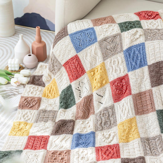 苏苏姐家虹彩拼块毯手工DIY编织钩针毯家居盖毯毛线团材料包 商品图2