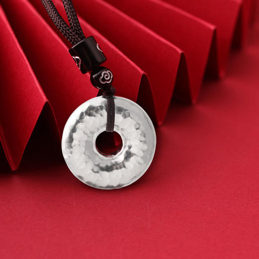 锤纹平安扣银吊坠 商品图2