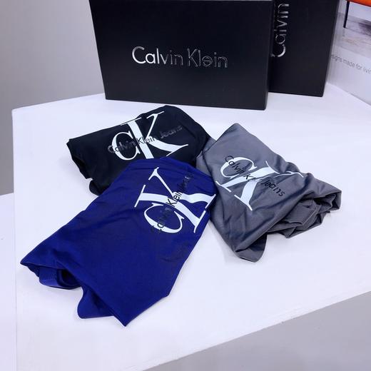 ck无痕冰丝字母印花平角内裤礼盒装无边无感男士内裤！ 商品图1