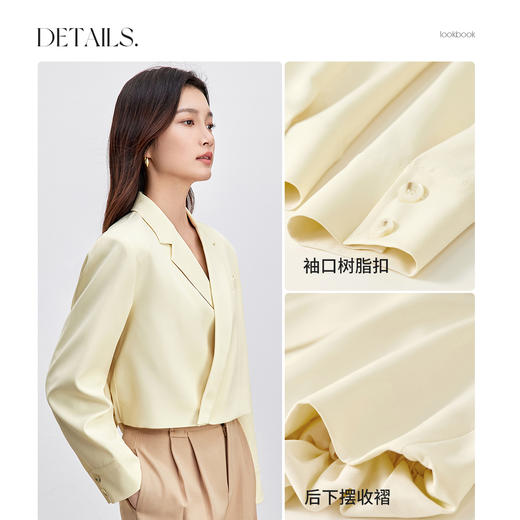 【内购】【时尚短款西装外套】气质通勤单排两粒扣西装领带肩垫短款西装-151X58977X 商品图4