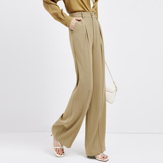 【内购】【时尚通勤休闲裤】时尚通勤休闲裤腰头一粒扣对称插袋直筒长裤-151K58963X 商品图2