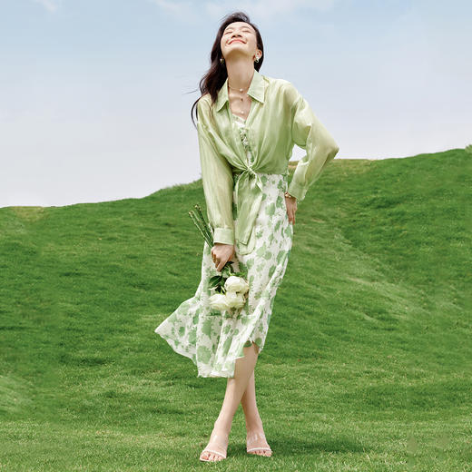 【内购】【碎花裙衬衫两件套】气质清新田园印花碎花连衣裙衬衫两件套-151Z58325X 商品图2