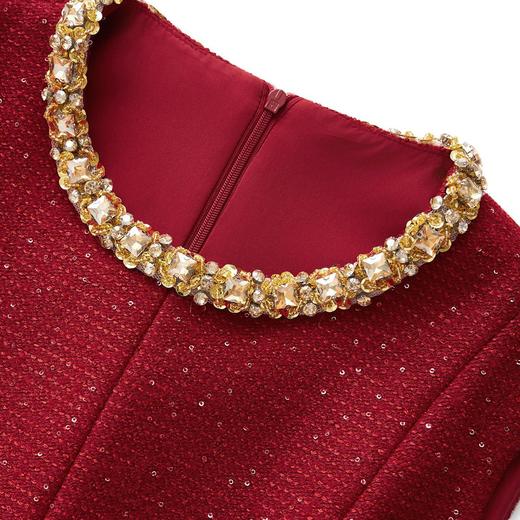 「高货wl」全新升级【铂金会员367/天猫499/差价132】(03003)洛诗琳重工亮片编织粗花呢连衣裙2025秋冬小香风A字背心裙 商品图4