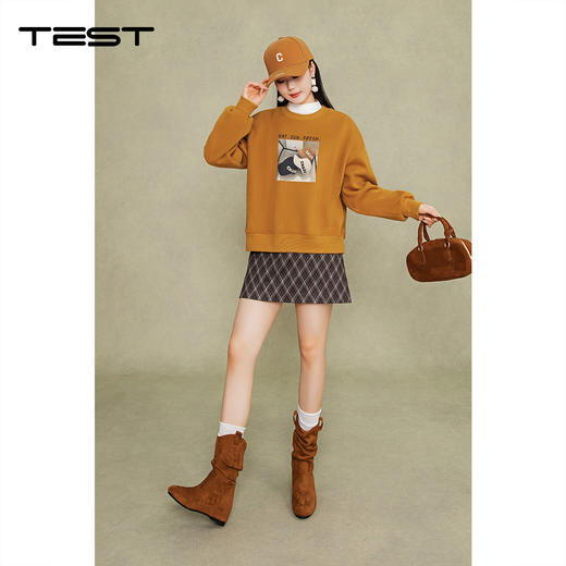 冬上新宽松休闲百搭慵懒风加绒卫衣1254132 商品图2