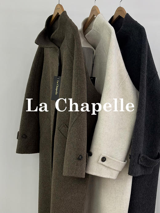 会员福利【官网2k+高端质感】拉夏贝尔/La Chapelle立领廓形绵羊毛大衣~松弛氛围感气质长款外套 商品图9