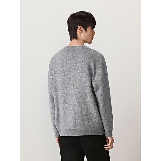 GXG男装 花纱休闲毛衣字母印花针织衫通勤外穿毛衫 2025秋季新品 商品图4