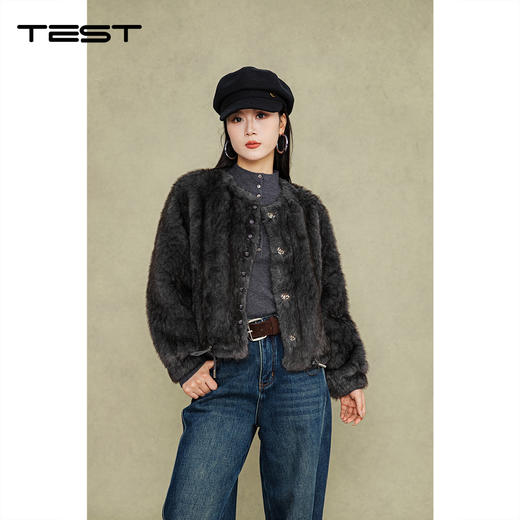 冬上新宽松百搭甜美气质绒面温柔风绒外套2254162 商品图2