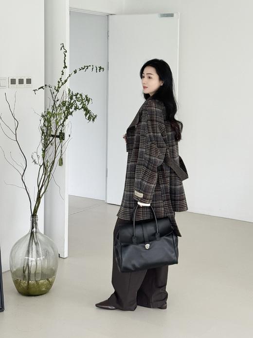 美杜莎蒂娜CT3758宽松落肩式中长款100%羊毛大衣 商品图1