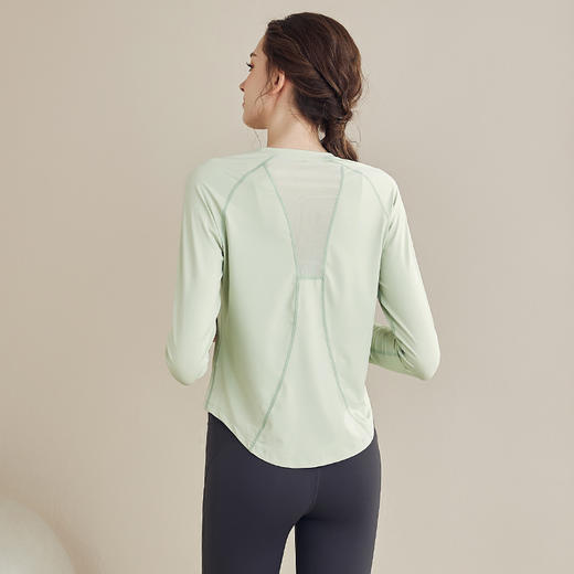 跃牌【瑜堂系列】宽松后背网纱运动长袖T恤训练跑步透气瑜伽健身服女JYWC024 商品图4