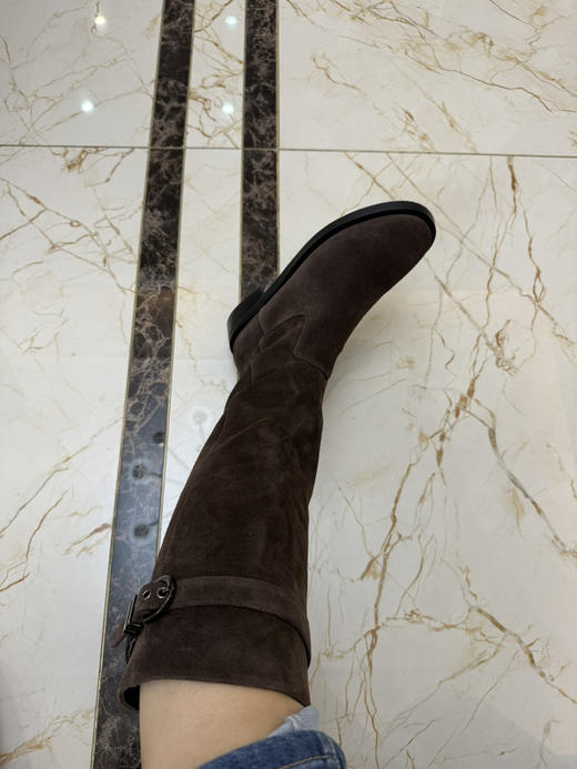 1118-8 SW 25爆款 皮带搭扣 侧拉链 机车风 骑士长靴 及膝靴 长筒靴 帅气跟脚 商品图6