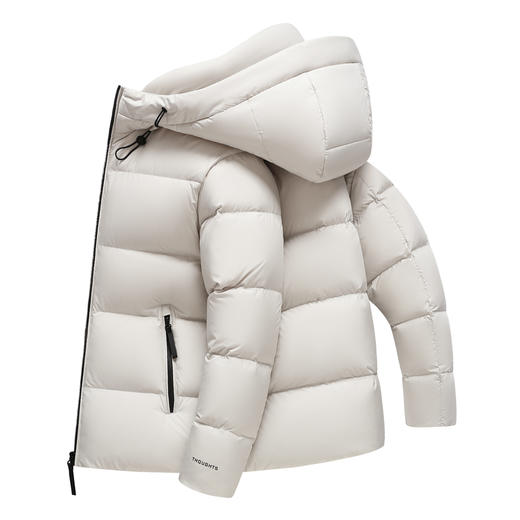 半身缘男装 冬季面包85%鹅绒螺纹袖口抗菌防静电羽绒服2618 商品图7