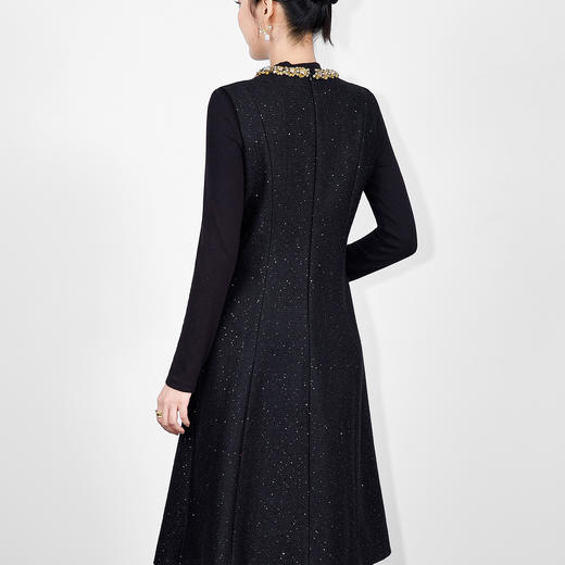 「高货wl」全新升级【铂金会员367/天猫499/差价132】(03003)洛诗琳重工亮片编织粗花呢连衣裙2025秋冬小香风A字背心裙 商品图2