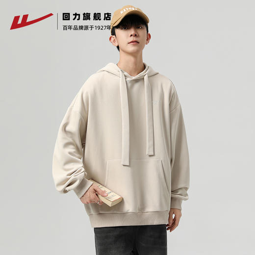 回力连帽卫衣男2025秋冬新款美式宽松潮牌上衣男款加绒外套情侣装 商品图3