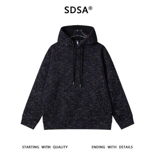 WY1338SDSA男士秋冬新款痞帅男装潮牌宽松彩色小香风抽绳连帽卫衣百搭 商品图1