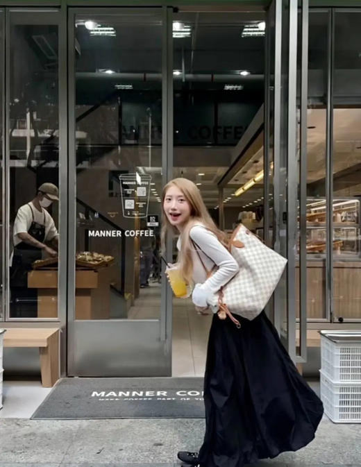 LV nf 中号 白棋盘格 白内里 购物袋 商品图1