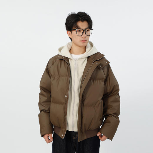 高级时尚潮流假两件皮质棉服-纪念日百货门店同款167344219 商品图0