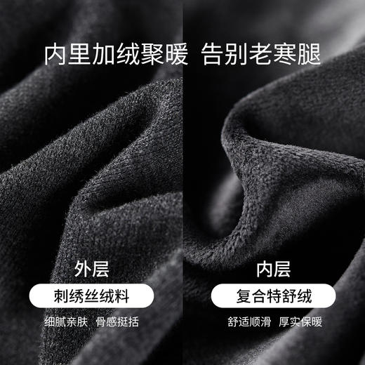 【内购】【五好聚暖裤】简约休闲抽绳松紧腰宽松内里特舒绒保暖束脚裤长裤-154KA2823 商品图4