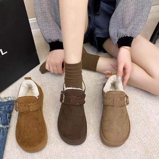 【HF】无忧购冬季复古厚底勃肯鞋女一脚蹬加绒鞋Y-7-1（截单后3-5天发货） 商品图6