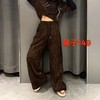 NC松紧腰抽绳豹纹阔腿裤50907（咖啡）秋季153240100321 商品缩略图0