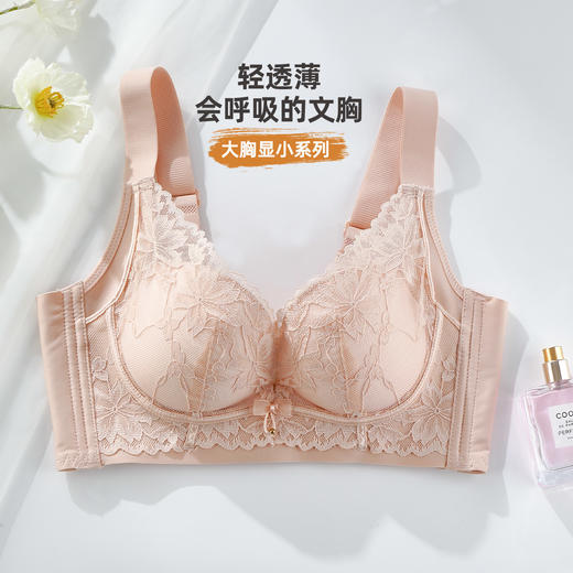 雅黛俪大胸显瘦显瘦女士内衣性感蕾丝文胸提拉收副乳防下垂轻薄透气胸罩 商品图4