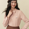 【严选】诗凡黎小狗刺绣粉色翻领衬衫2025冬新款宽松百搭减龄通勤长袖上衣7GB221071 商品缩略图4