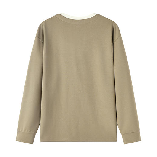 【字母绣花】男士长袖T恤25秋款领口拼接时尚潮流打底衫上衣K&C 商品图6