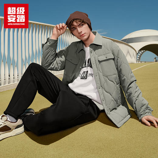 超级安踏男子葫芦线衎缝棉服秋冬新款防风外套复古夹克152548807U 商品图3