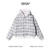 25178SDSA秋冬新款痞帅男装简约撞色格纹刺绣字母拉链连帽棉服重工百搭 商品缩略图1