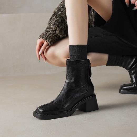 【羊羔毛极寒靴】 爆款方头短靴秋冬高级6CM-CC 商品图2