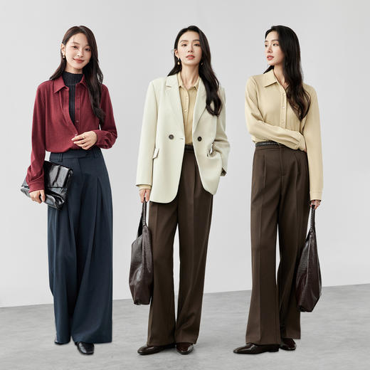 【内购】【蓄热衬衫系列】远红外蓄热保暖功能通勤都市白领单排扣长袖衬衫-154CA4891X 商品图2