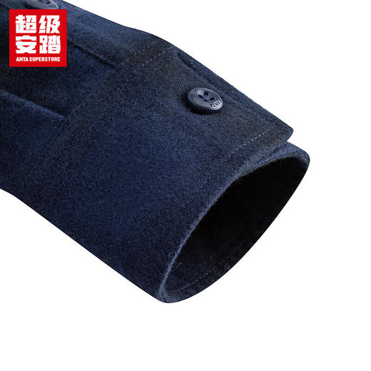 超级安踏男子全棉格纹衬衫秋冬新款长袖衫复古外套上衣152548103U 商品图3