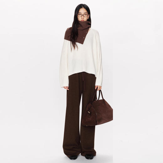 山羊绒醋酸桑蚕丝抽绳直筒毛呢空气裤 2652 厚垂有型黄金组合  一条过冬纸片人 商品图12